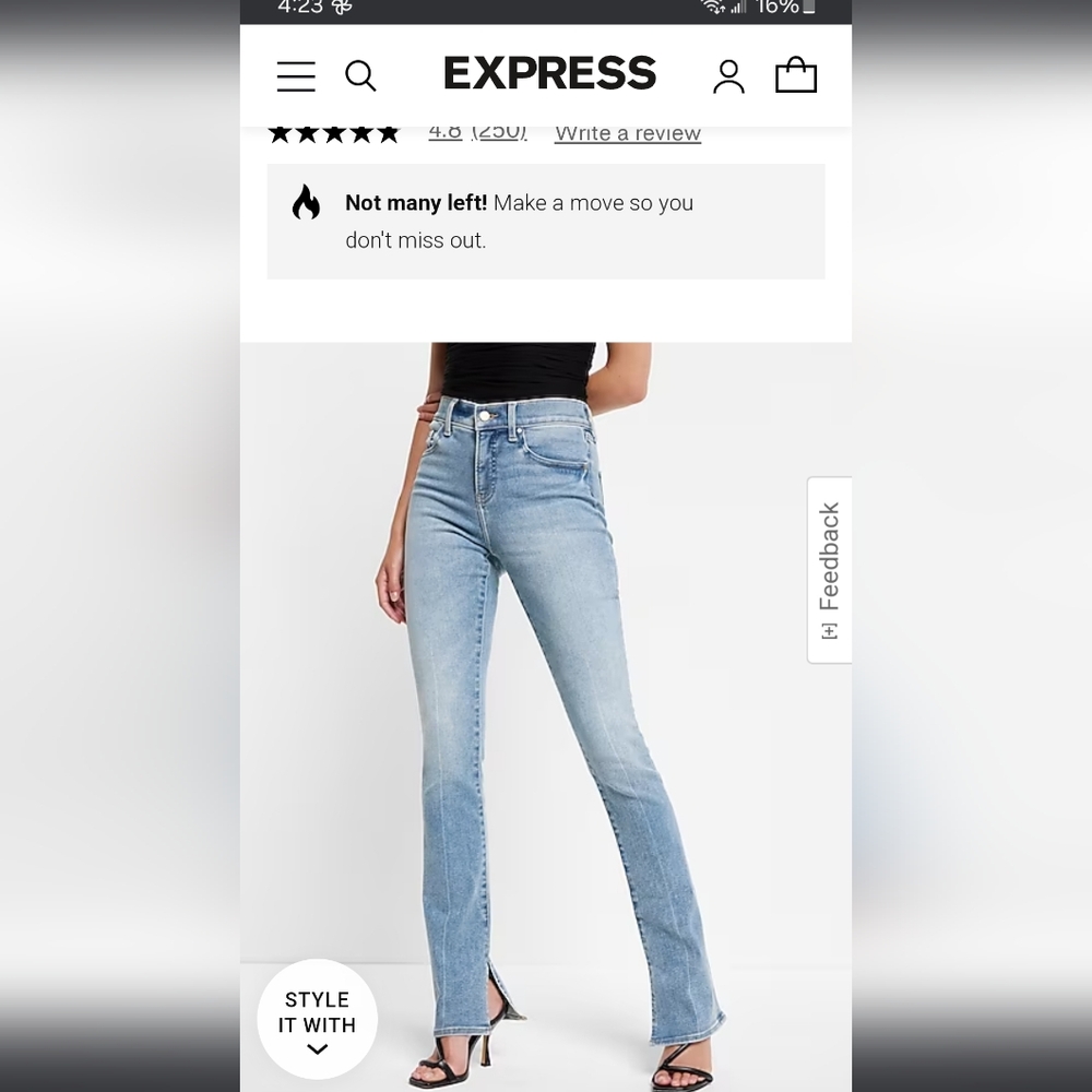 Express Skyscraper Mid Rise Jeans Size 4R